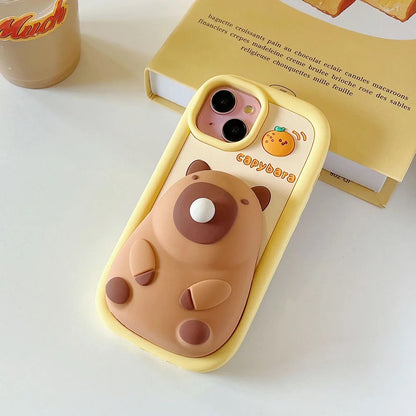 Adorable Capybara 3D Bubble Pop Silicone Case for All iPhones