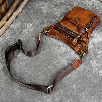 Premium Men's Genuine Leather Crossbody Shoulder Bag