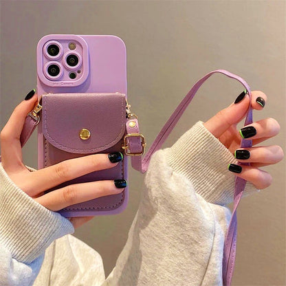 Luxury Leather Crossbody iPhone Case for Everyday Style