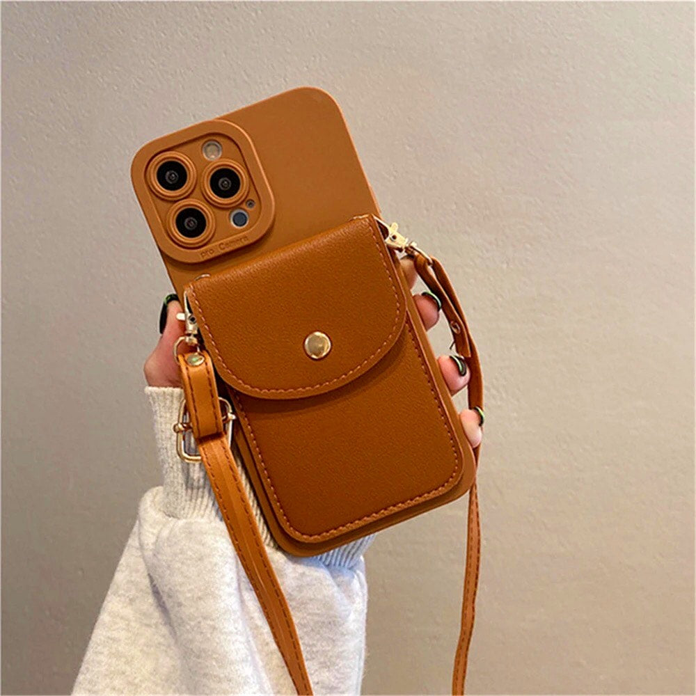 Luxury Leather Crossbody iPhone Case for Everyday Style