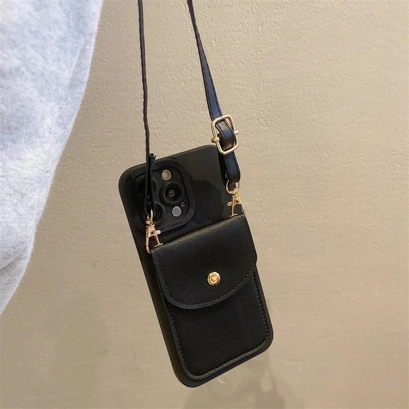 Luxury Leather Crossbody iPhone Case for Everyday Style