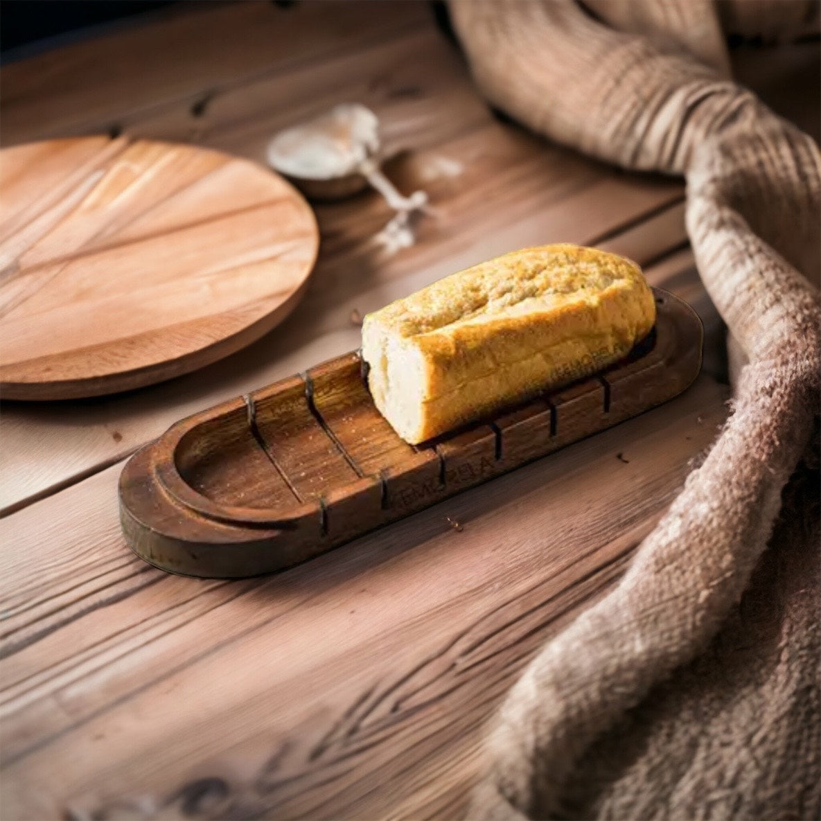 Wooden Bread Cutting Board: Vintage Elegance for Perfect Slices