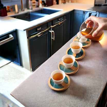 Exquisite Translucent Bamboo Epoxy Coffee/Tea Coaster