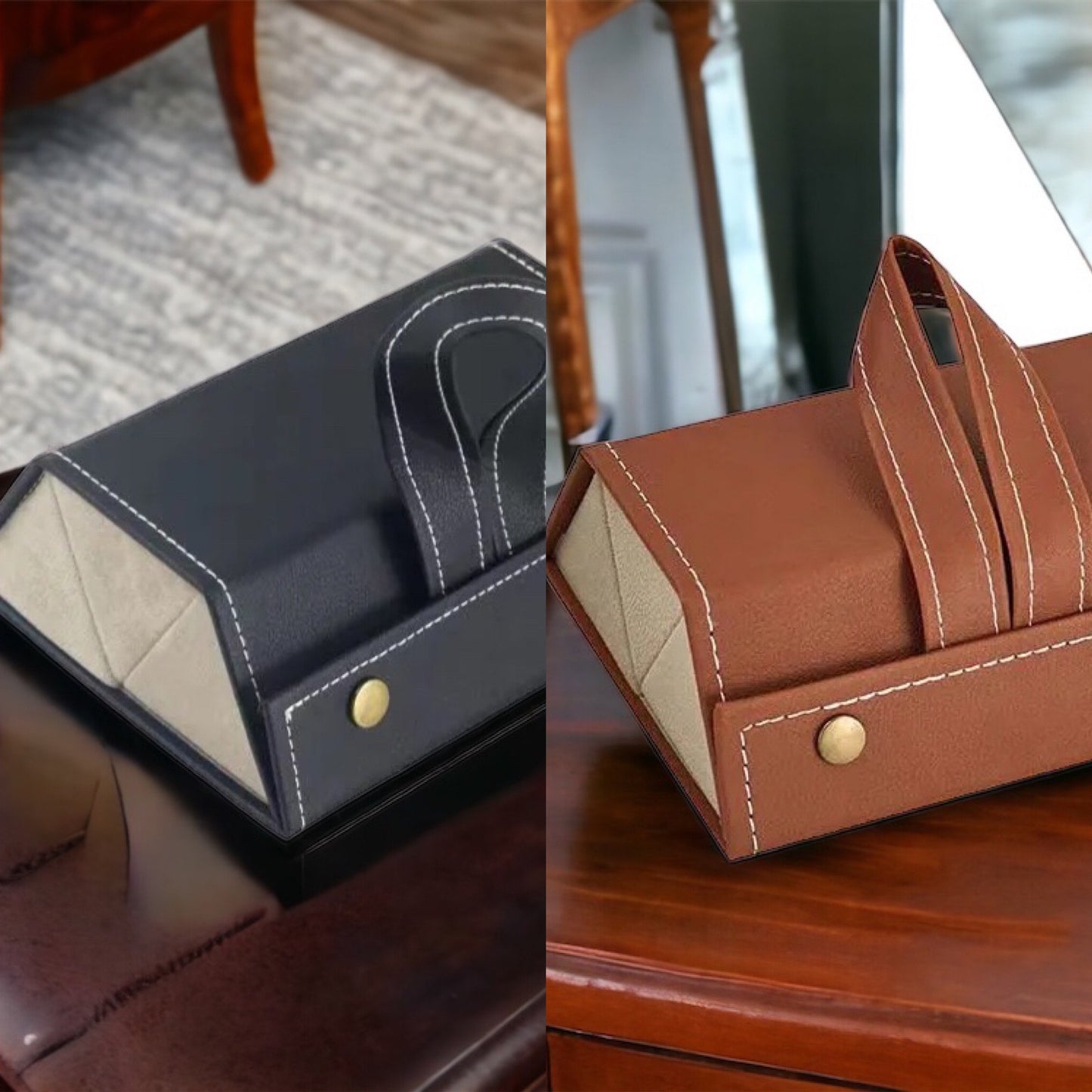 Premium Leather Travel Sunglass Organizer