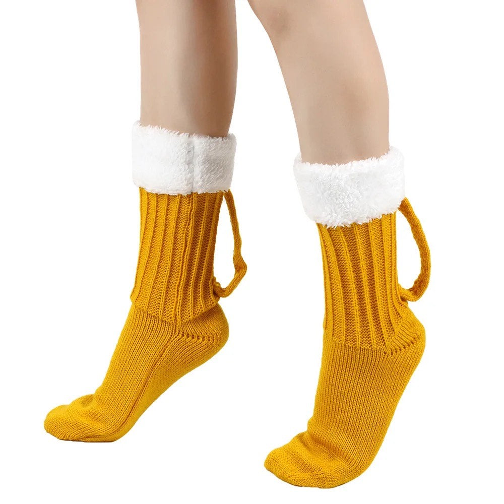 Autumn Cheers 3D Beer Mug Cozy Socks