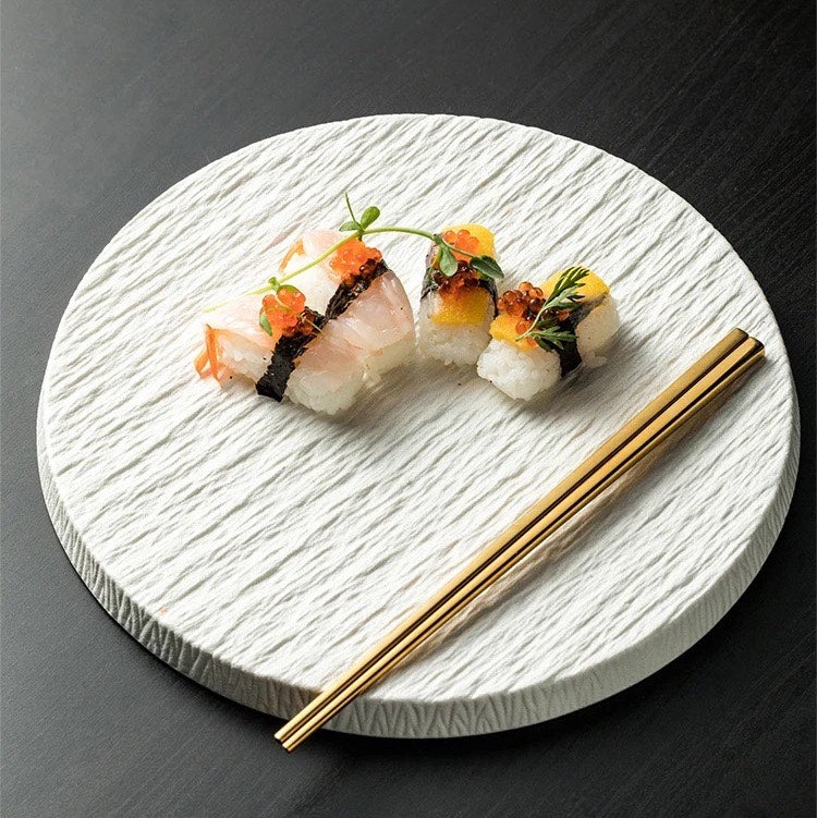 Artisan Stone Grain Ceramic Plates