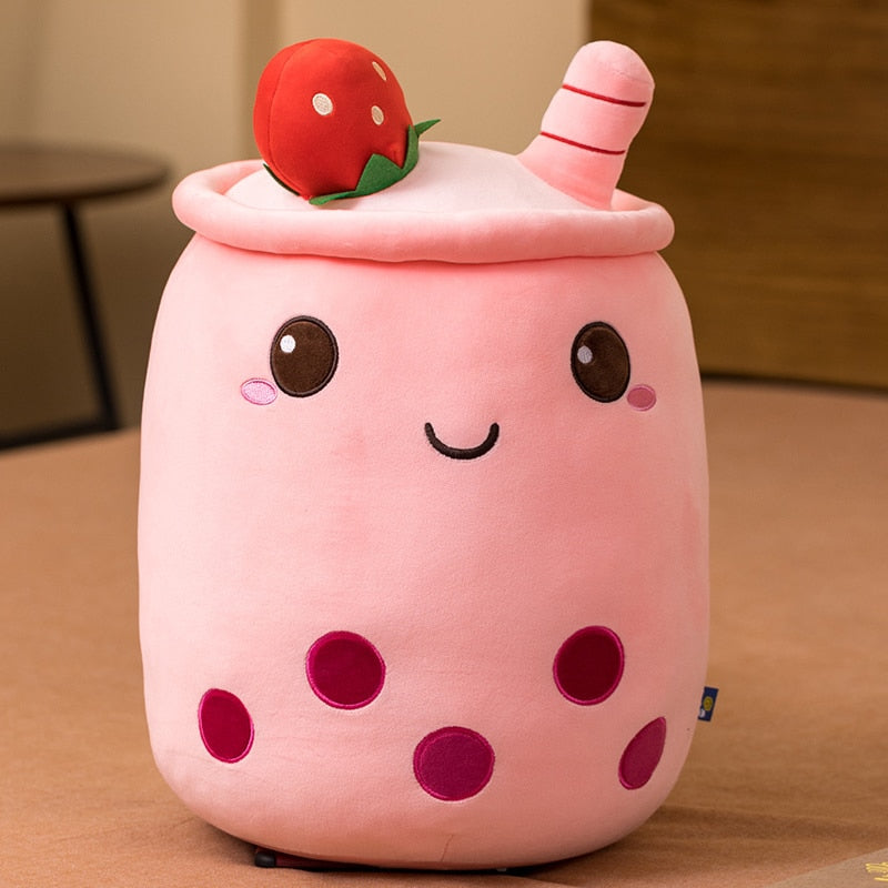 abour 32-35cm / pink cartoon WildHotDeals Cute Stuffed Boba Tea Plushies Pillow