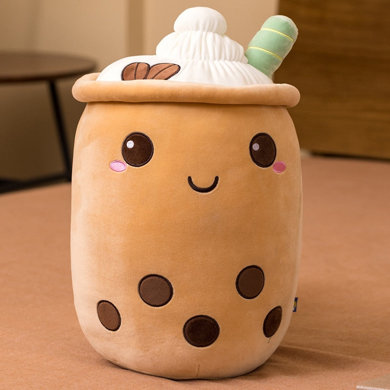 abour 32-35cm / brown cartoon WildHotDeals Cute Stuffed Boba Tea Plushies Pillow