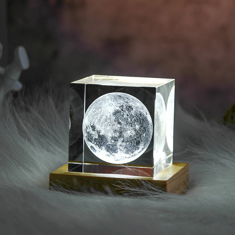 Moon with LED Base / 6x6x6cm WildHotDeals Cozy 3D Moon Lamp