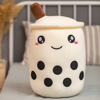 abour 32-35cm / White smile WildHotDeals Cute Stuffed Boba Tea Plushies Pillow