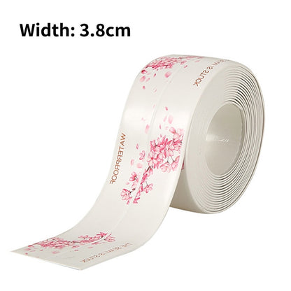 red leaves 1 / 320cm / 3.2M WildHotDeals Painted Waterproof Sealer Tape For Kitchen/Bathroom Edges