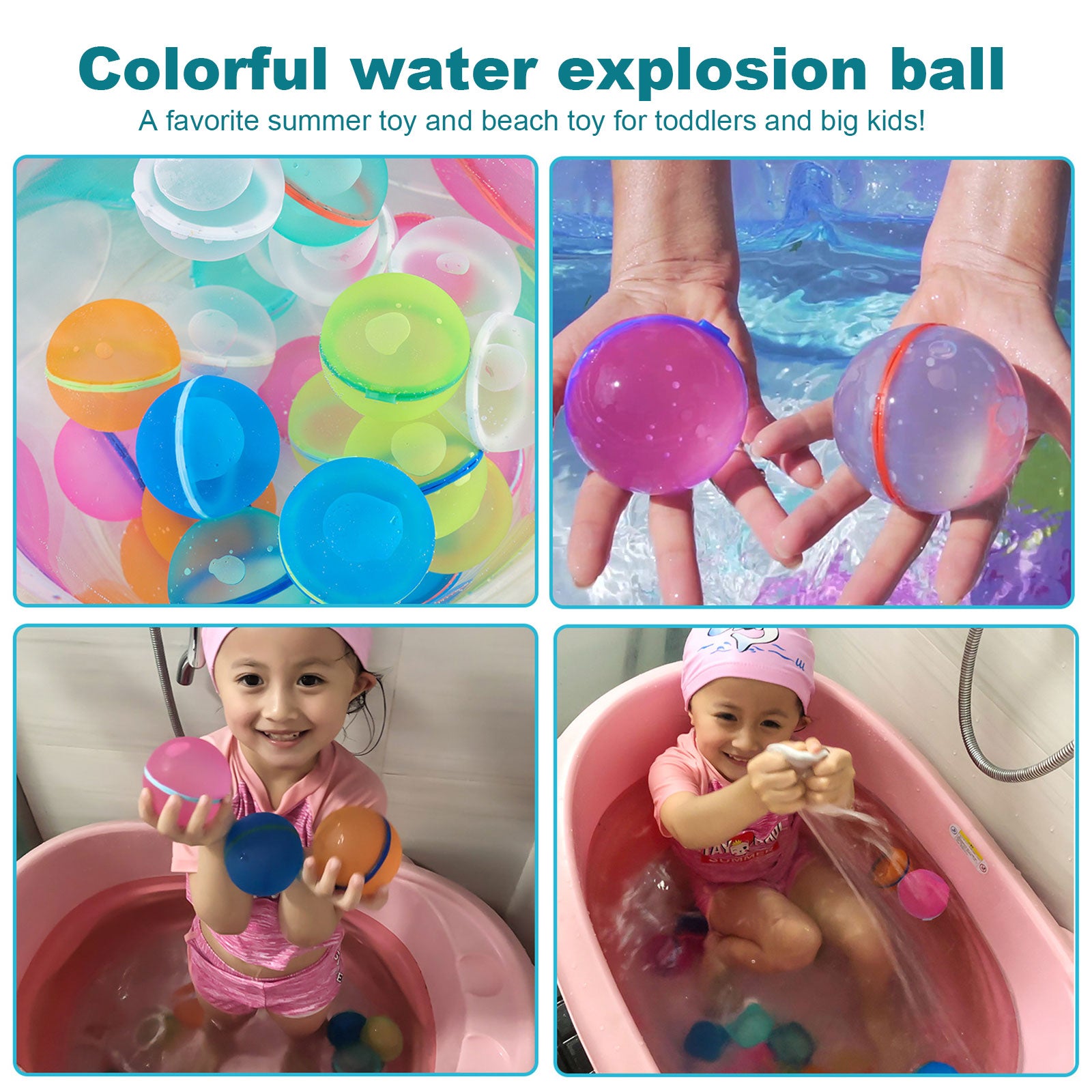 WildHotDeals Colorful Refillable Water ball Splash Toy For Kids and adult