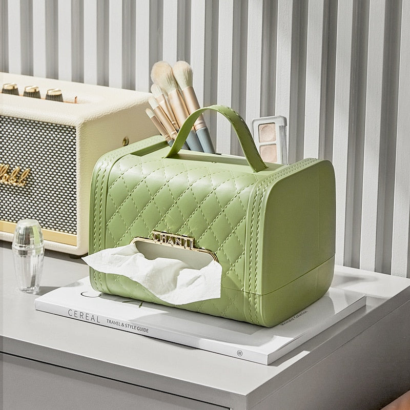 Luxury Handbag-Inspired Tissue Box & Organizer