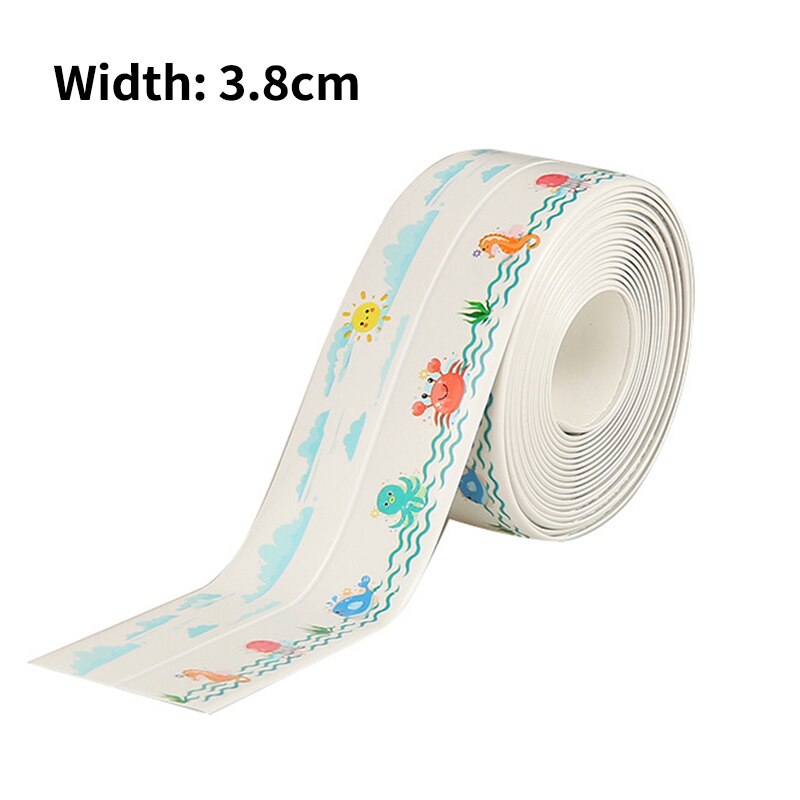 underwater world 1 / 320cm / 3.2M WildHotDeals Painted Waterproof Sealer Tape For Kitchen/Bathroom Edges