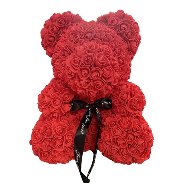 Red / 40CM WildHotDeals Rose Bear Heart Artificial FloweR